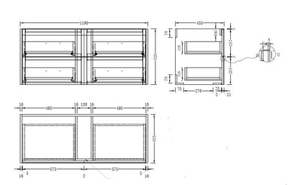LUXE81 Angel 1200 Matte White Cabinet With Ceramic Basin