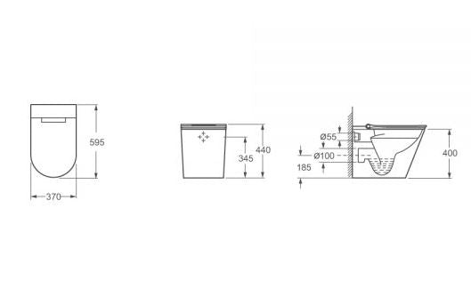 Essentials Arco Back To Wall Smart Toilet