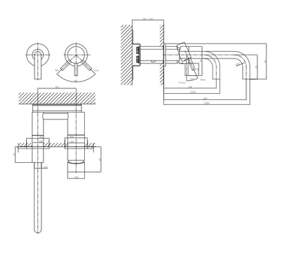 Crosswater MPRO Wall Mounted Basin Mixer Brushed Brass