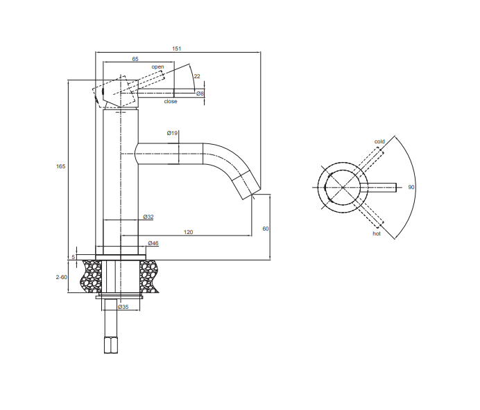 Crosswater MPRO Monobloc Basin Mixer Brushed Brass