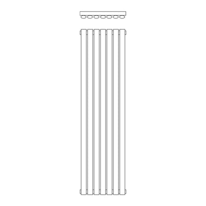 SW6 Aspen Single White Vertical 1600mm x 420mm