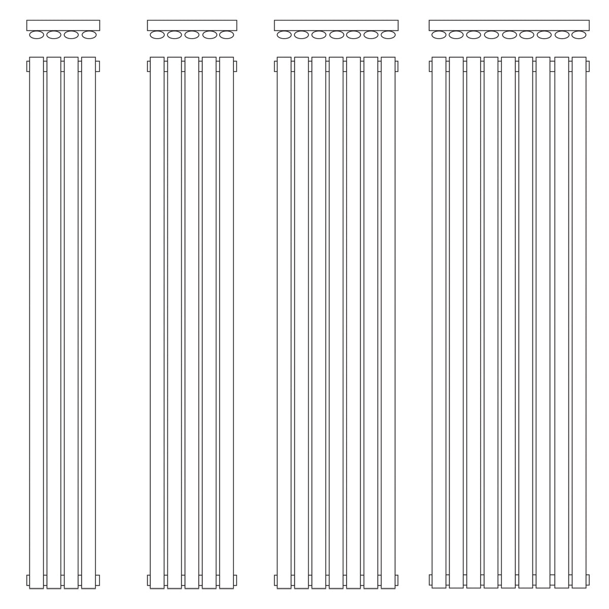 SW6 Aspen Double White Vertical 540mm