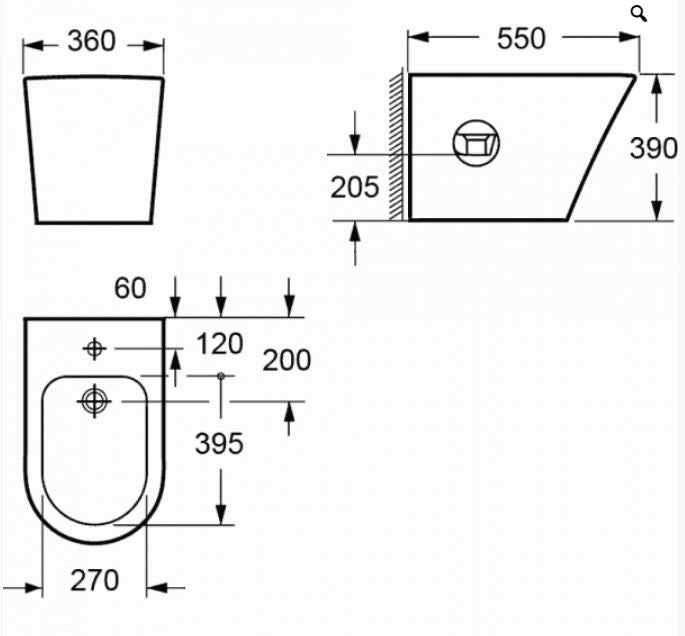 Essentials Arco Floor Standing Bidet White
