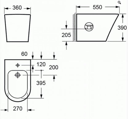 Essentials Arco Floor Standing Bidet White