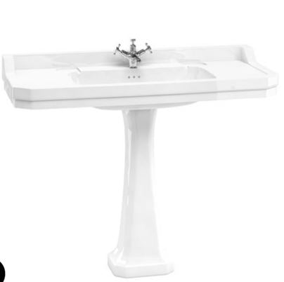 Burlington Edwardian 1210mm 3 Tap Hole White Basin Only