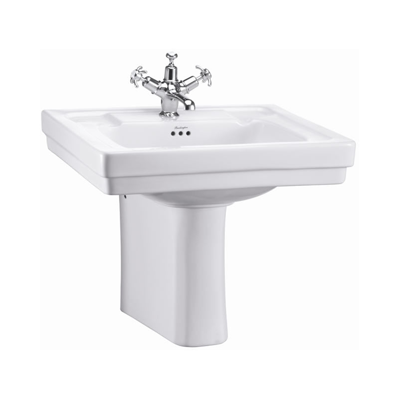 Burlington 580mm 3 Tap Hole Basin With Full Pedestal