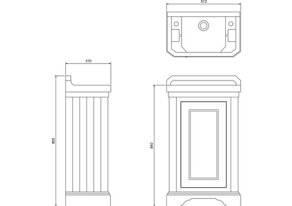 Burlington Cloakroom Basin Unit With Basin - Classic Grey