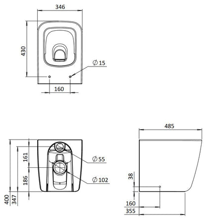 Crosswater Libra Back to Wall Pan  Matt White