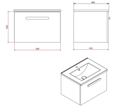 MyHome 60cm 1TH Countertop Basin