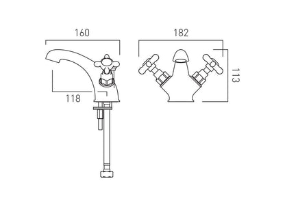 VADO Axbridge Mono Basin Mixer Tap + Pop-Up Waste