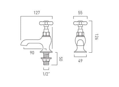 VADO Axbridge Basin Pillar Taps