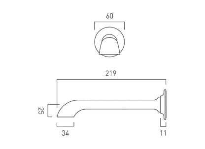 VADO Axbridge Wall Mounted Bath Spout