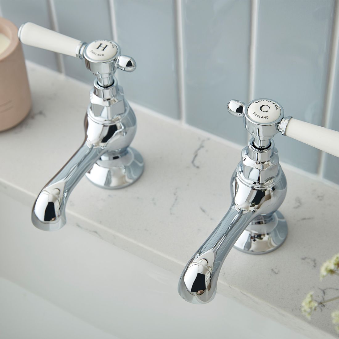 VADO Axbridge Basin Pillar Taps with lever handles
