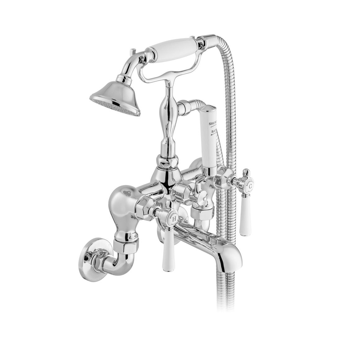 VADO Axbridge Wall Mounted Bath Mixer Tap with shower kit