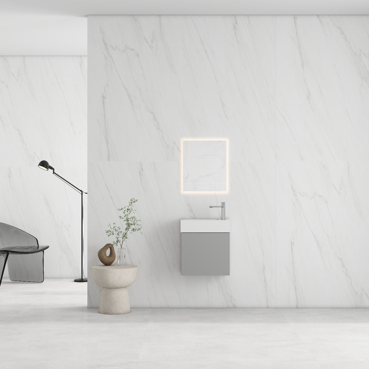 RIO 450 1 Door Light Grey Cabinet and Basin