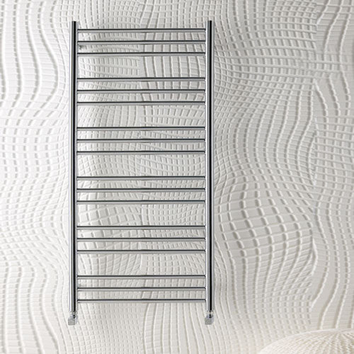 BDC 1200 X 400mm Round Chrome Heated Towel Rail