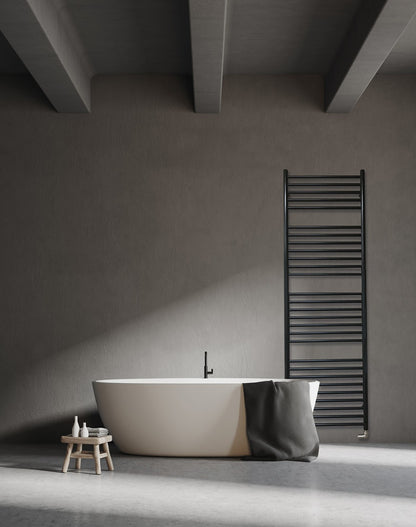 JIS Beacon 1650 x 520mm Stainless Steel Heated Towel Rail Black