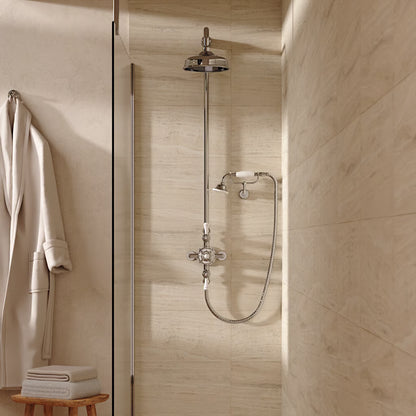 Crosswater Belgravia Thermo Shower Valve with Fixed Head and Cradle in Chrome