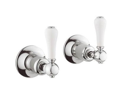 Crosswater Belgravia Lever Wall Mounted Stop Valves Chrome
