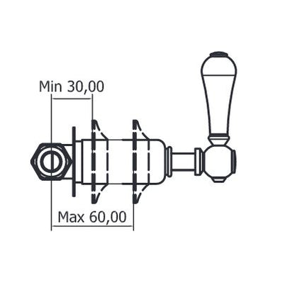 Crosswater Belgravia Lever Wall Mounted Stop Valves Chrome