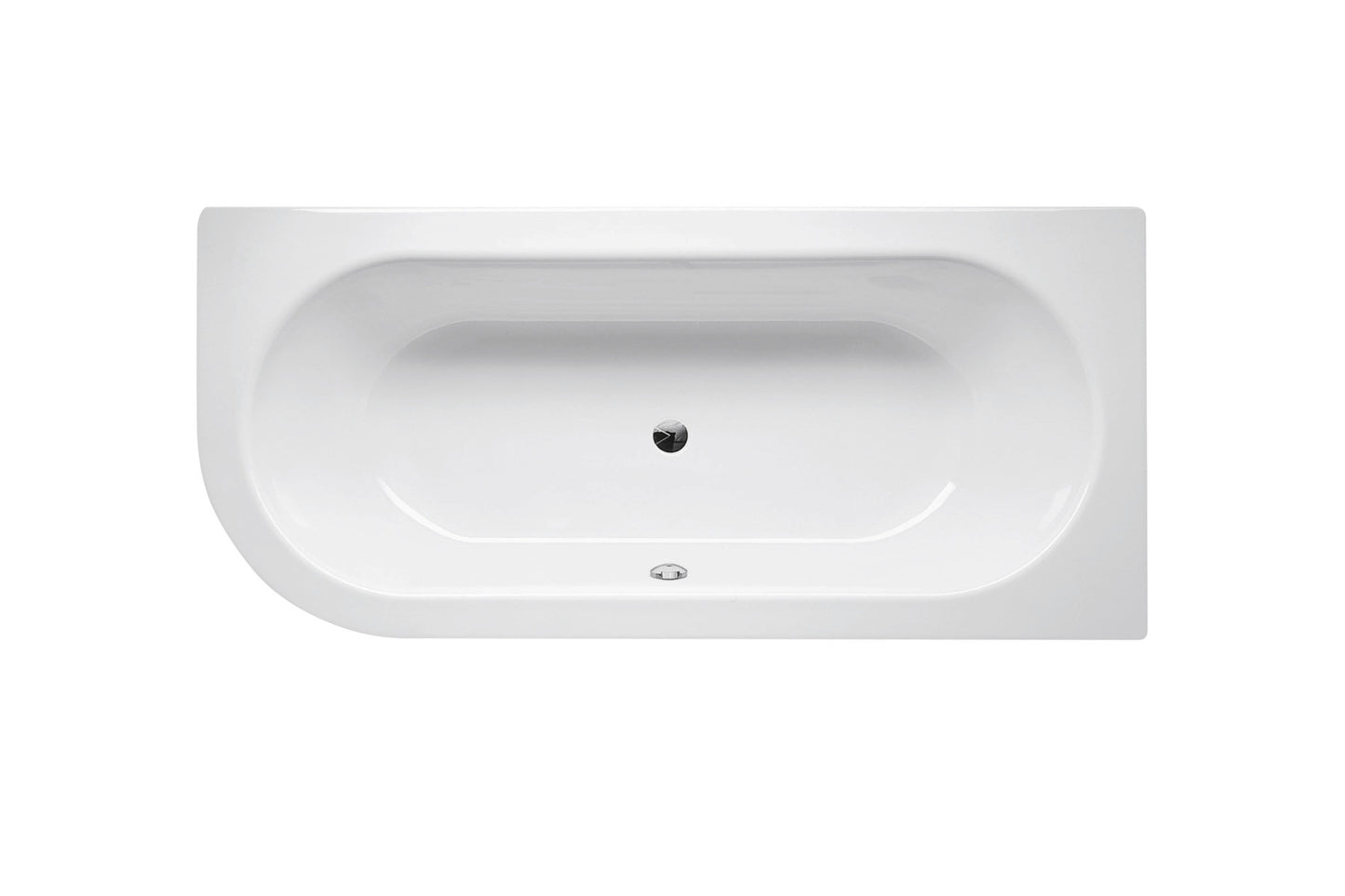 Bette Starlet V Silhouette 1650 X 750mm Double Ended Steel Bath No Tap Holes With 1 Rounded Corner