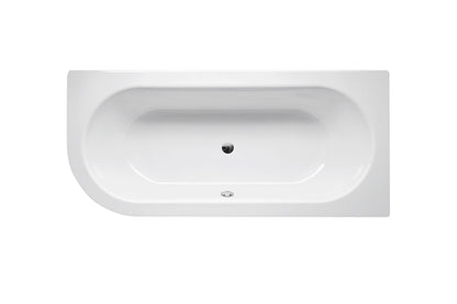 Bette Starlet V Silhouette 1650 X 750mm Double Ended Steel Bath No Tap Holes With 1 Rounded Corner