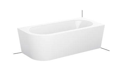 Bette Starlet V Silhouette 1650 X 750mm Double Ended Steel Bath No Tap Holes With 1 Rounded Corner
