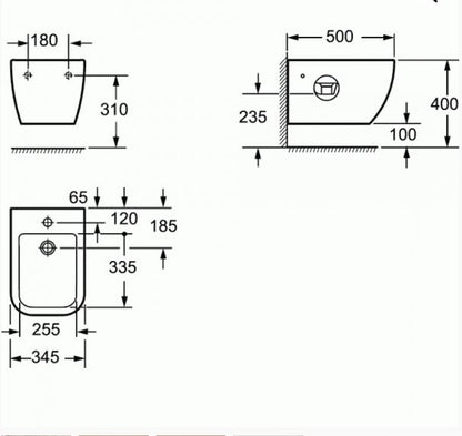 Essentials Essence Wall Hung Bidet