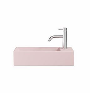 Crosswater Beck Cloakroom Basin Inc Waste 1TH 45x20cm Pink Matt