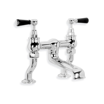 Lefroy Brooks Classic Black Lever Deck Bath Filler - (choose finish)