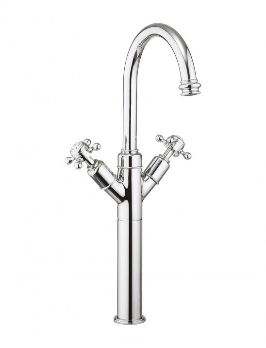 Crosswater Belgravia Crosshead Tall Monobloc Basin Mixer - Chrome
