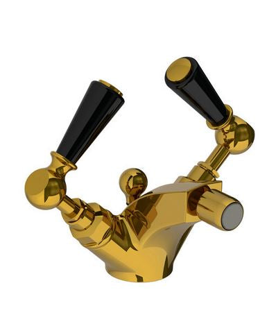 Lefroy Brooks Classic Black Lever Monobloc Bidet Mixer With Pop Up Waste (choose finish)