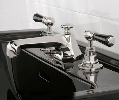 Lefroy Brooks Mackintosh Black Lever 3 Hole Basin Set with Pop Up Waste (choose finish)