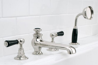 Lefroy Brooks Classic Black Lever 4 hole Deck Mounted Bath Set (choose finish)