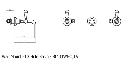 Crosswater Belgravia Lever Wall Mounted Basin Mixer