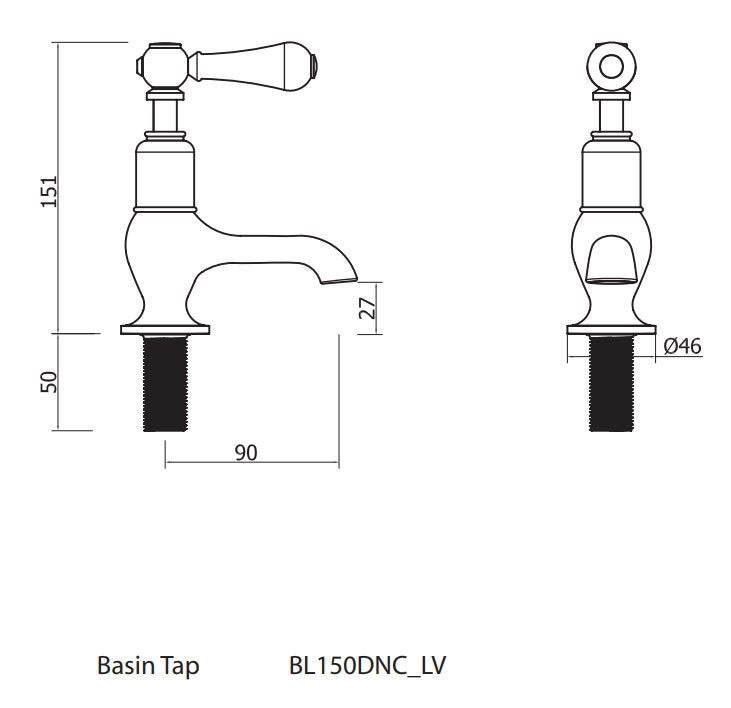 Crosswater Belgravia Lever Cloakroom Basin Tap (pair) Chrome