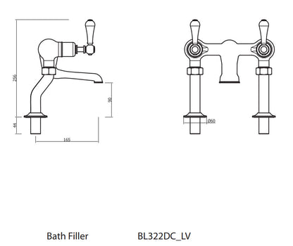 Crosswater Belgravia Lever Deck Mounted Bath Filler Chrome