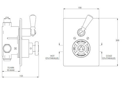 Lefroy Brooks Concealed Thermostatic Shower Mixing Valve