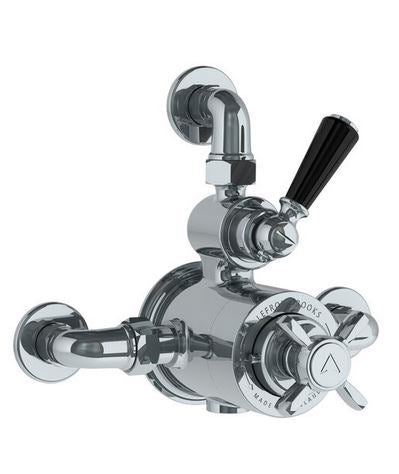 Lefroy Brooks Black Lever Exposed Thermostatic Shower Valve - BL8725AG Antique Gold