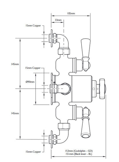 Lefroy Brooks Concealed Thermostatic Shower Mixing Valve