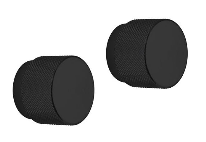 Crosswater Knurled Matt Black Furniture Handle (pair)