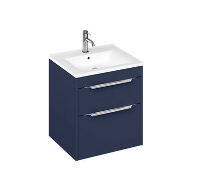 Shoreditch 550mm Double Drawer Vanity Unit - Matt Blue