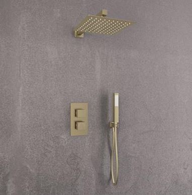 BDC Square Shower Bundle - Brushed Brass