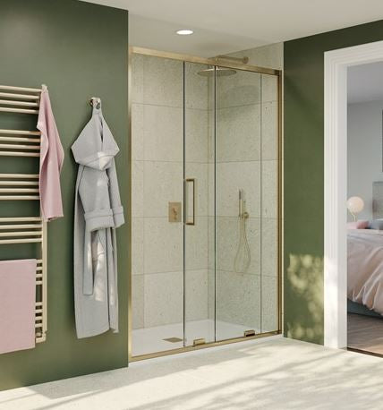 Crosswater Optix 10 Single Sliding Door 1500mm Brushed Brass