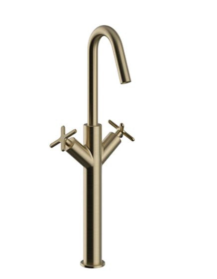 Salcombe Tall Basin Mixer Brushed Brass
