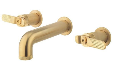 Crosswater UNION 3-Hole Wall Basin Mixer - Levers, Brushed Brass