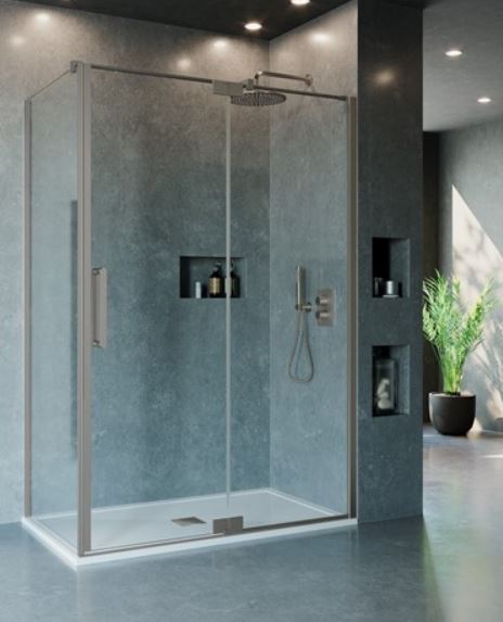 Crosswater Optix Side Panel For Inline Pivot Door 800mm - Stainless Steel