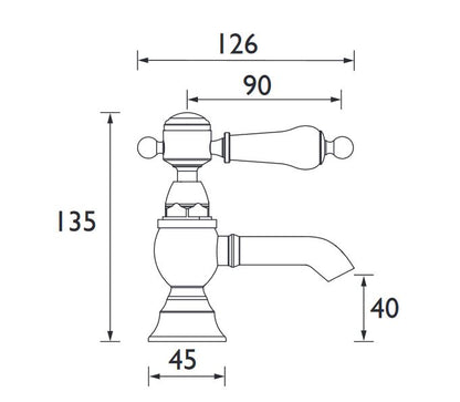 Glastonbury Basin Pillar Taps Brushed Nickel