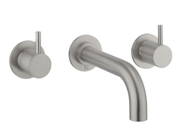 Crosswater MPRO Bath 3 Hole Set Brushed Stainless Steel