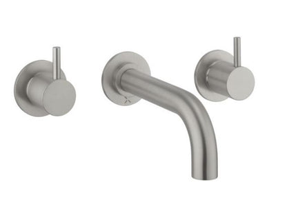 Crosswater MPRO Bath 3 Hole Set Brushed Stainless Steel